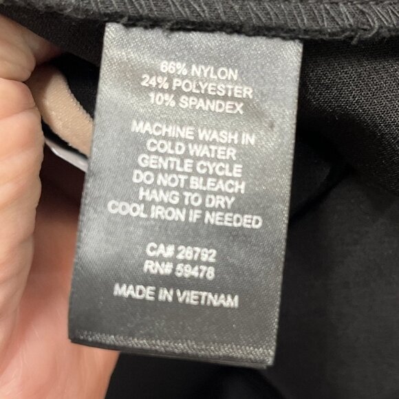 Rachel Zoe Pants Women 6 Black Hi Rise Flare Leg Jersey Knit Pearl Button Detail - Picture 11 of 12